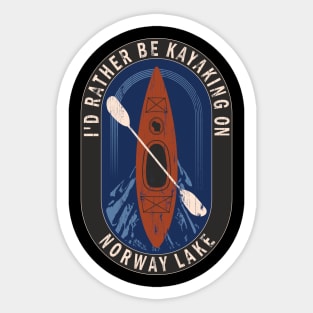 Id Rather Be Kayaking On Norway Lake in Wisconsin Sticker